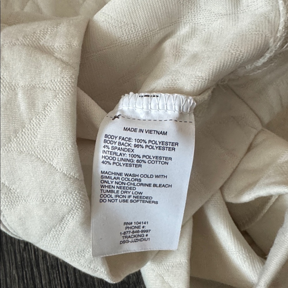 Girl’s Off-white Textured Pullover Hoodie Size Large - Picture 6 of 6